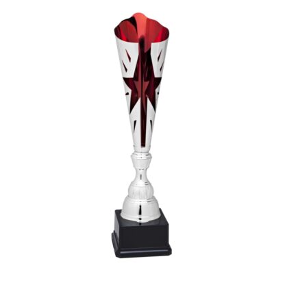 L010 Luxe Kelk Beker zilver-rood